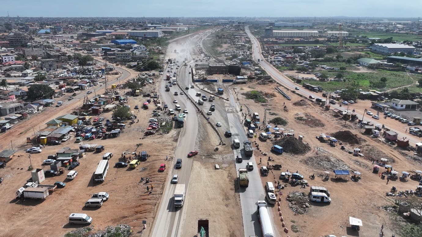 Construction works at the Community 18 interchange site